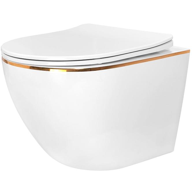 Viseća WC školjka Carlo Mini Rimless white gold
