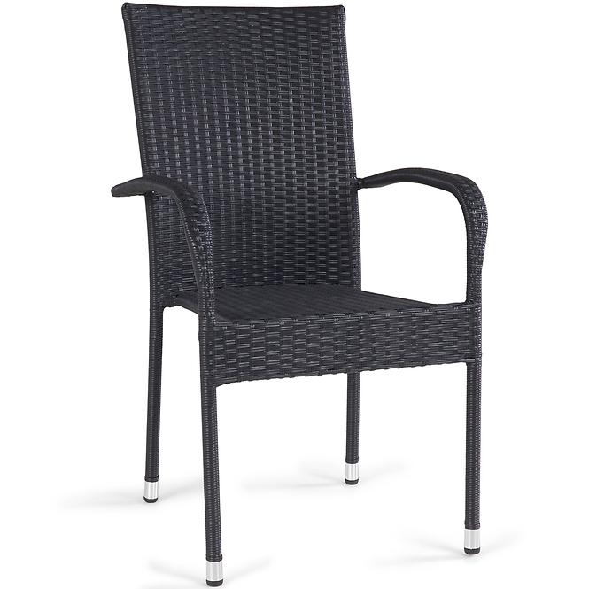 Vrtna stolica od umjetnog ratana PARISO crna 