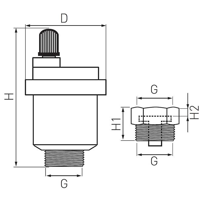 Automatski odzračni ventil radijatora 1/2˝ O15AS 