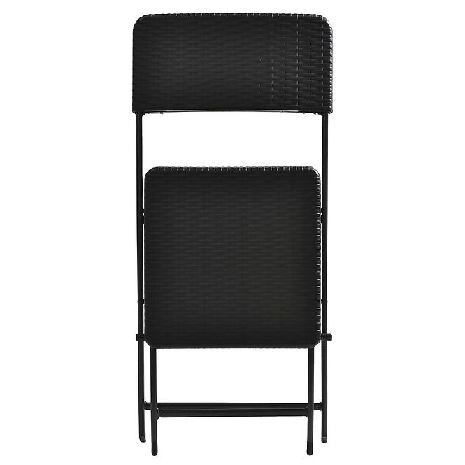 Vrtni set kvadratni stol + 2 stolice crna